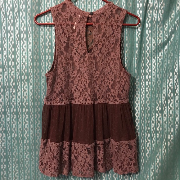 Free People purple lace tunic sz L - Picture 4 of 5